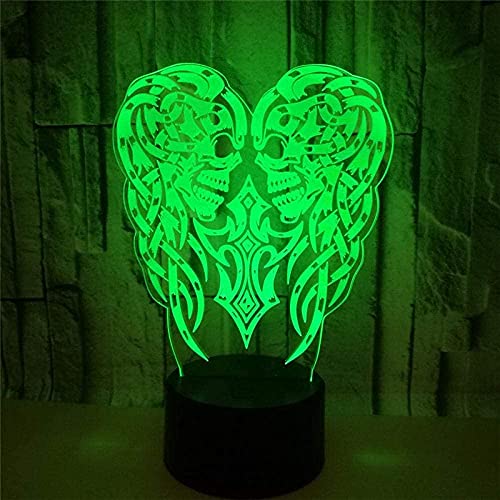 Halloween Totenkopf Kürbis Lampe 3D LED Bunte Farbverlauf USB Tischlampe 3D Illusion Nachtlicht Jungen Kinder Baby Geschenk 7 Farben Cover
