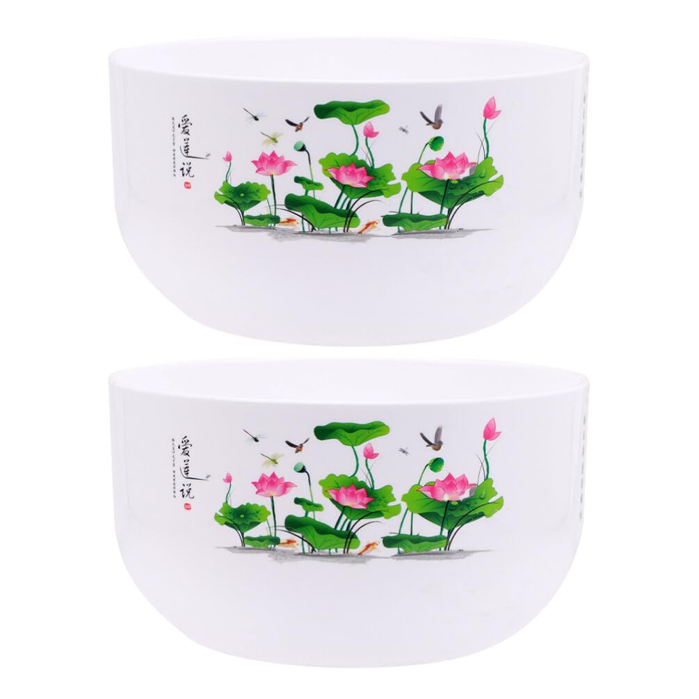 Milisten 2pcs Water Lily Bowl Hydroponic Planter Lotus Hydroponic Container Daffodil Bonsai Planter Plastic Flower Pot Fish Bowl Terrarium Succulent Planter Chinese Pot S