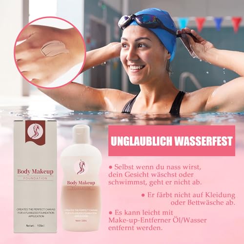 Tattoo Concealer, Wasserfest Bein-Make-up, Tattoo Cover Up für Körper Make Up Makellos Aussehende, Tattoo Entferner Creme mit Hohe Deckkraft, Deckendes Makeup für Tätowierungen & Narben, Glatte Textur
