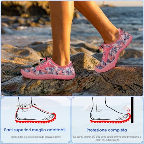 Image of Built-in Heel Grips Water Shoes for Kids Girls Boys Hiking Wide Barefoot Swim Beach Pool Big Kid