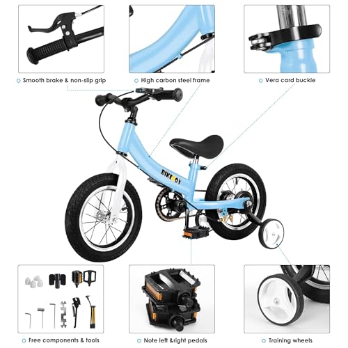 Bikeboy Balance Bike 2 In 1,The Dual Use Of A Kids Balance Bike And Toddler Bike, For 2 3 4 5 6 7 Years Old -12 14 16 Inches With Training Theory, Brake, Pedal thumb #3