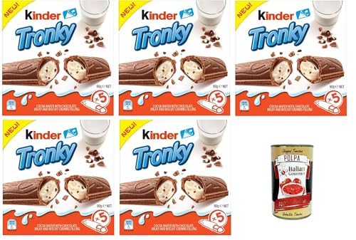 Ferrero Niños Tronky - Gofrera de cacao con relleno cremoso de leche con trozos de galletas, 5 x 90 g + Polpa italiana gourmet 400 g