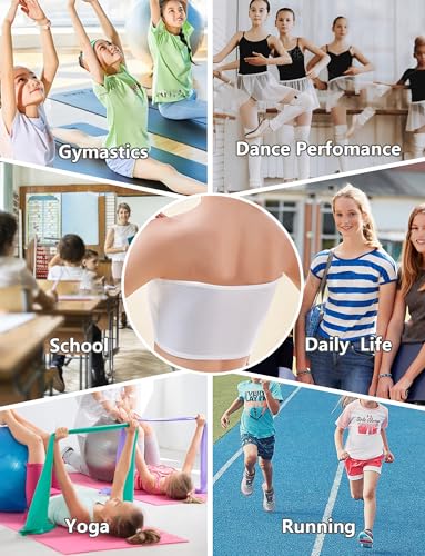 Happy Cherry Girls Bandeau Bra Strapless Invisible Strap Tranining Bra with Removable Pads4