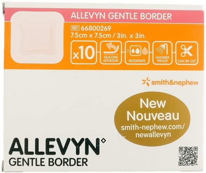 Pansement mousse 7,5 x 7,5 cm boite de 10 pansements hydrocellulaires avec bord