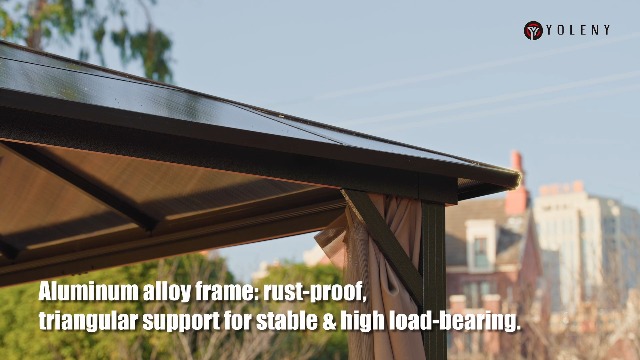 Amazon.com : YOLENY 10'x13' Hardtop Gazebo, Outdoor Polycarbonate