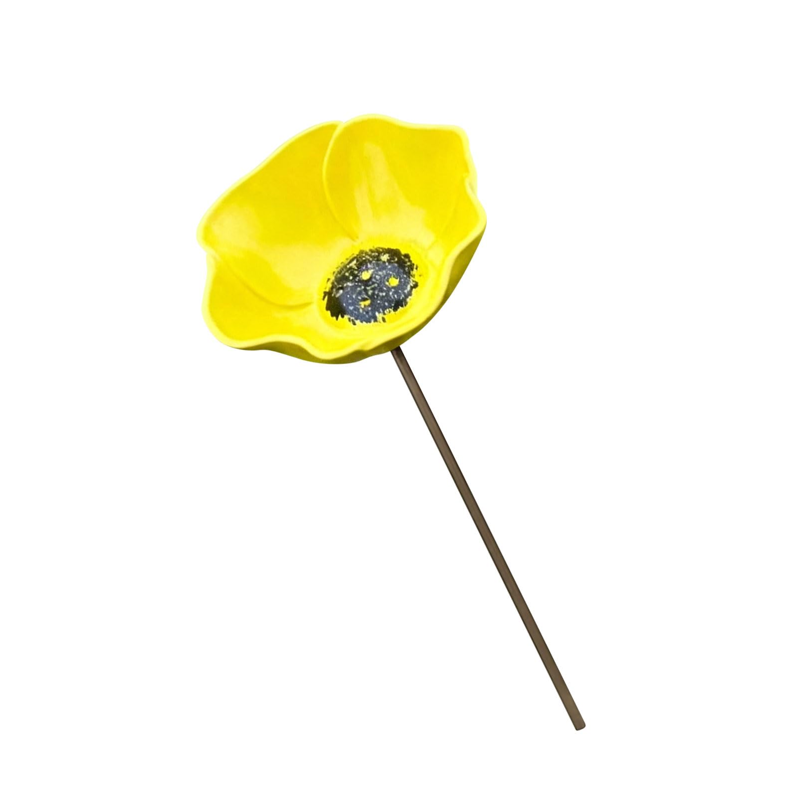 Unique Metal Flower Garden Accent That Serves As Safe Water Source for Backyard Wildlife Metal Flower Elegant Enhancement Garden Unique Attraction Decor Iron Basin Welcome Floral Stake Beneficial