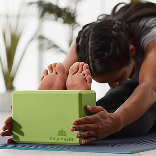 Juego de 2 bloques de yoga de alta calidad, espuma EVA de alta densidad, antideslizantes, ligeros, duraderos, incluye bolsa de transporte de marca,