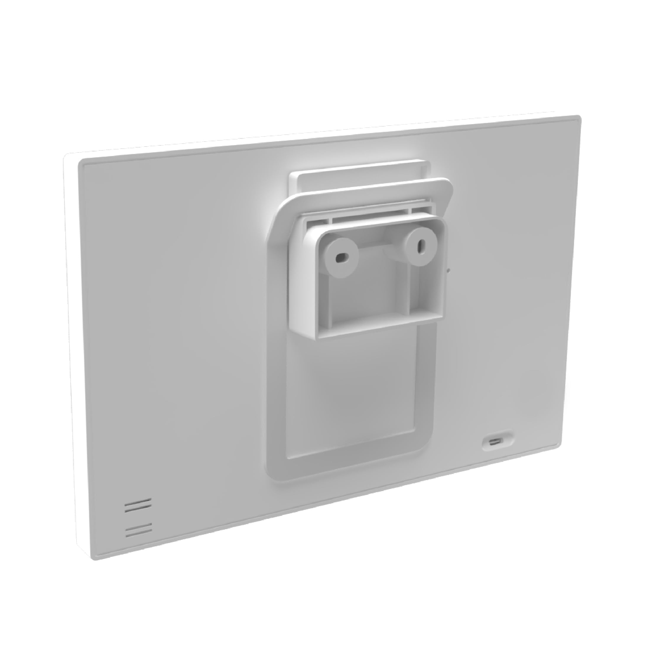 Support pour Wetteronline Home (2e Génération+), Kit de Montage Mural Complet, Fixation Élégante pour Météo au Niveau des Yeux, Blanc, avec Câbles, Vis et Chevilles