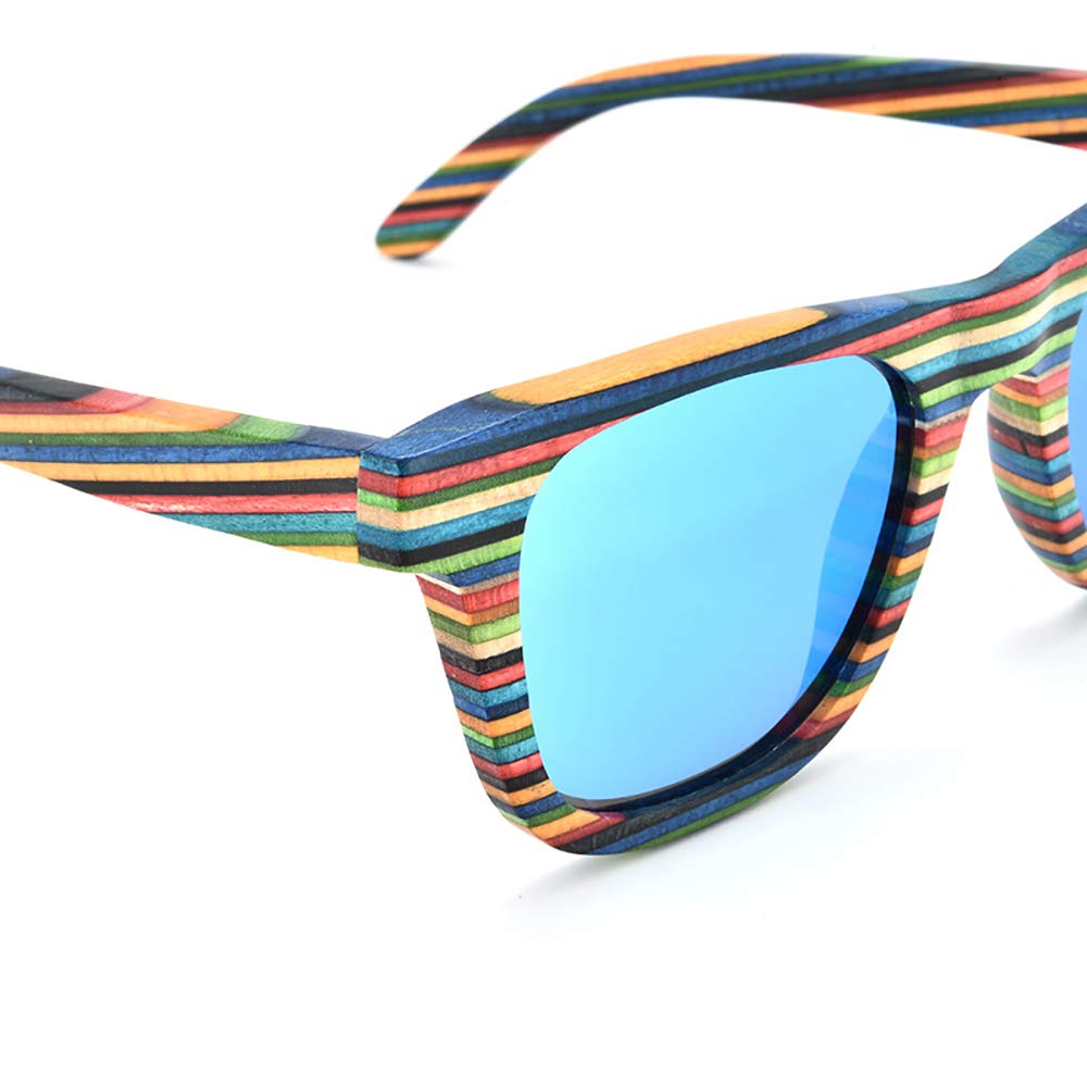 Genérico Gafas De Sol Polarizadas De Madera Hechas A Mano para Mujer, con Protección Uv400, Aptas para La Pesca Y La Conducción, Estuche De Bambú Y Bisagras De Resorte De Acero Inoxidable