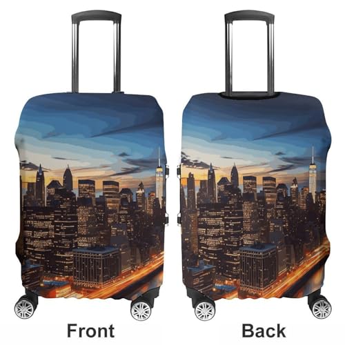 New York City Scenery Printed Luggage Cover Protector, Fits 18-32 Inch Luggage3