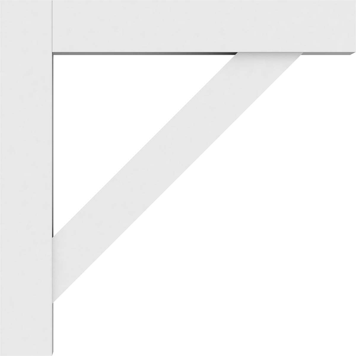Ekena Millwork BKTP03X24X24TRA05 Standard Traditional Architectural Grade with Block Ends PVC Brackets, 3"W x 24"D x 24"H
