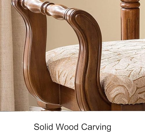 Banco de entrada elegante para recibidor con estructura de madera maciza clásica 6