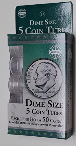 H.E. Harris Dime Tubos Plásticos para Monedas 5 Unidades miniatura 1