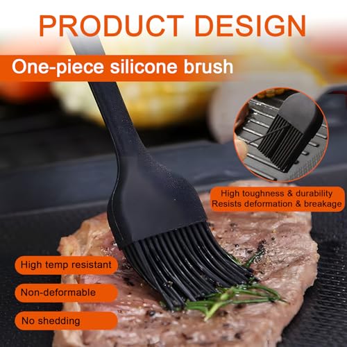 3er-Set Silikon-Backpinsel, Küchenpinsel aus lebensmittelechtem BPA-freiem Silikon, Grillpinsel für BBQ, Backen, Kochen, Marinieren, Spülmaschinenfest, Backpinsel