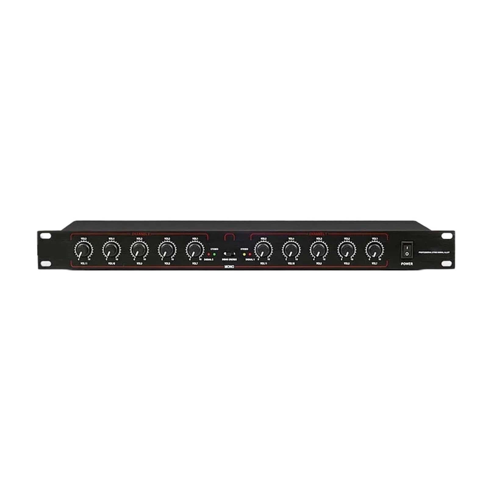 Equalizzatore Grafico GAX-206 Distributore Amplificatore Splitter Segnale Audio Mono Stereo for Apparecchiature Professionali 2 Ingressi 10 Uscite