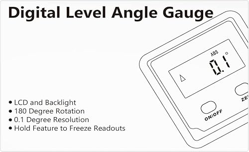 Miniatura 7 de Herramienta digital de búsqueda de ángulos, medidor de ángulo Lytool Herramienta de nivel electrónico con nivel de burbuja y base magnética,