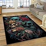 tapis tete de mort mexicaine [Propre, sans souci] lavable est plus facile à entretenir et à nettoyer sans se décolorer.