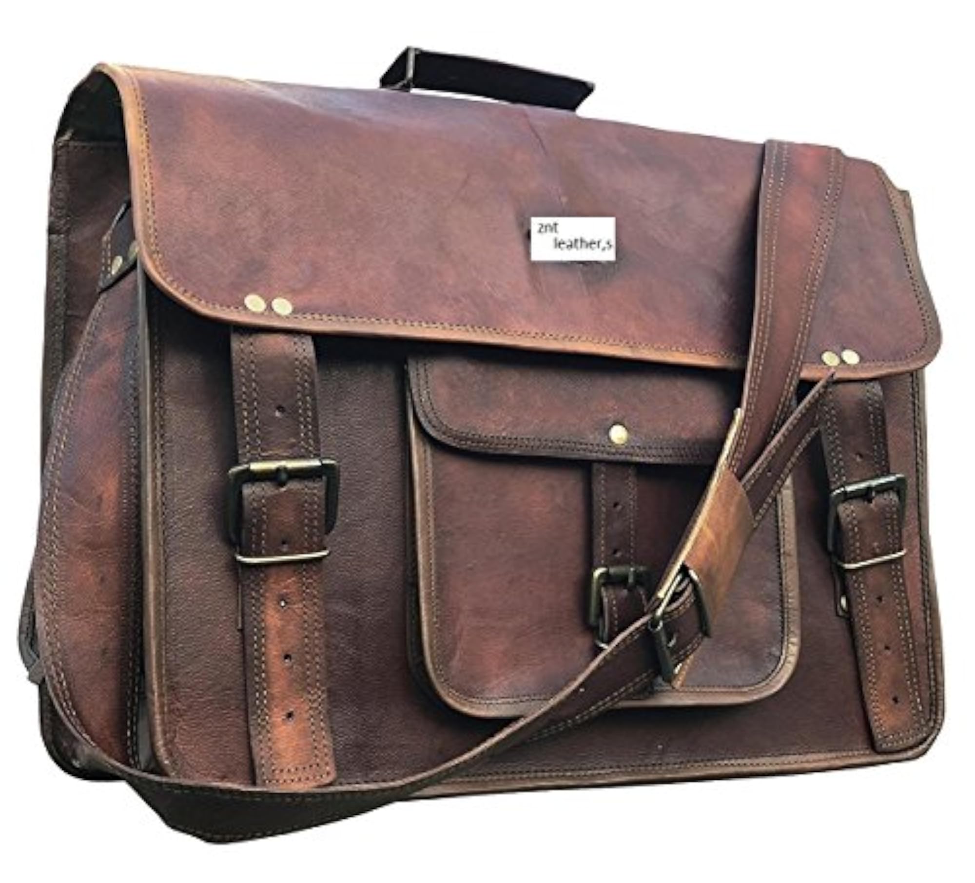 Leather Full Flap Messenger Bag 13 Inch