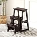 Tabouret d'escalade D'Intérieur, Tabouret Pliable À 3 Marches, Escabeau en Bois Chaise Pliante Tabouret Maison Bibliothèque Escalade Tabouret Porte-Fleurs Banc À Chaussures Chaise D'Escalier Portabl