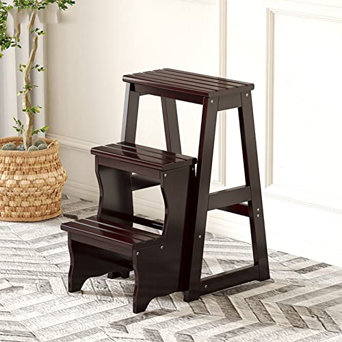 Tabouret échelle pliable en bois 3 marches pour petit espace