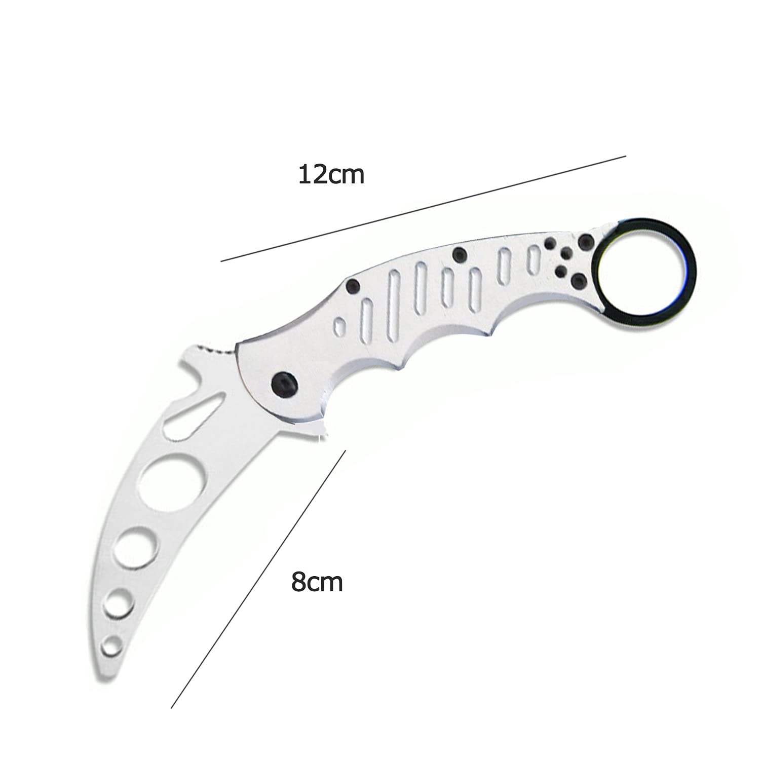 アルミ製トレーニングナイフ　刃無し アルミ製トレーニングダガーナイフ(中) 両刃トレーナー Black