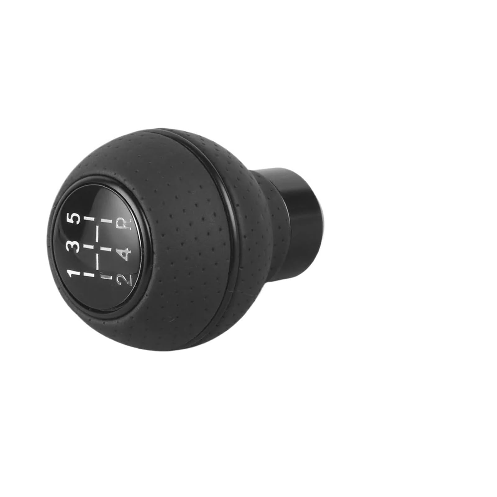 Jeocoai Black Car Gear Knob 5 For Speed Universal Leather＆Aluminium Car Gear Shift Knob For M8 M10 M11 M12(Black)
