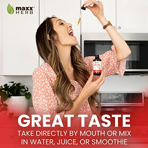 Maxx Herb Ashwagandha Extract – Max Strength Liquid Tincture Absorbs Better Than Capsules Or Powder - For Stamina, Memory, & Immune Support - 4 Oz Bottle (60 Servings) #TOP3