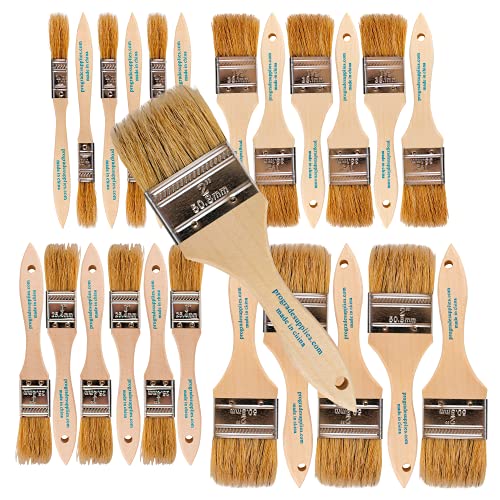 Vermeer Chip Paint Brushes - 24-Pack Chip Brushes in Assorted Sizes for Paints Stains Varnishes Glues & Gesso - Home Improvement - Interior & Exterior Use