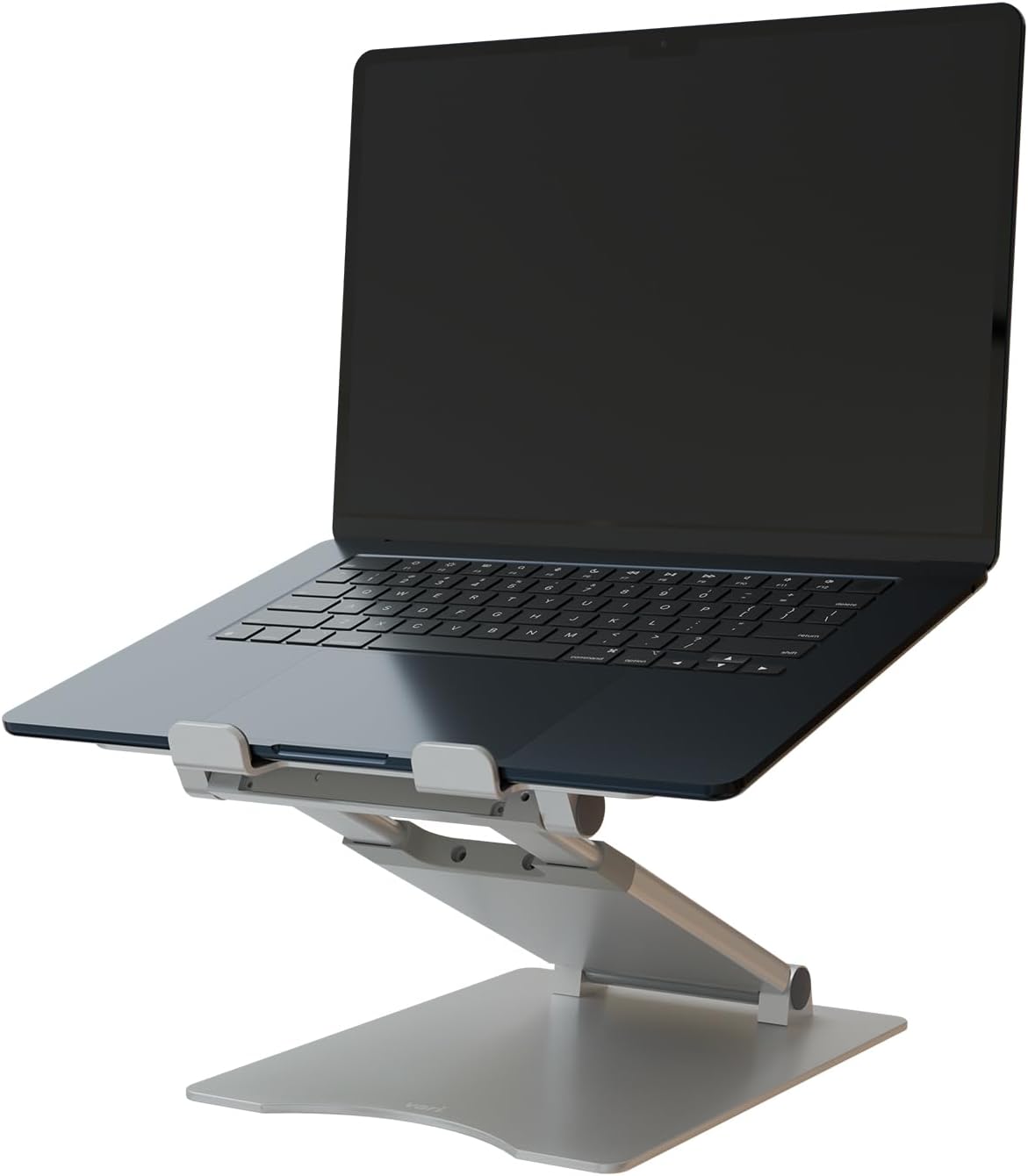 Vari VariDesk Laptop Stand – Ergonomic Height Adjustable Aluminum Computer Riser with Anti Slip Pads, Fits 10"-17" Laptops, Supports up to 9.25 lb – Silver (Fully Assembled)