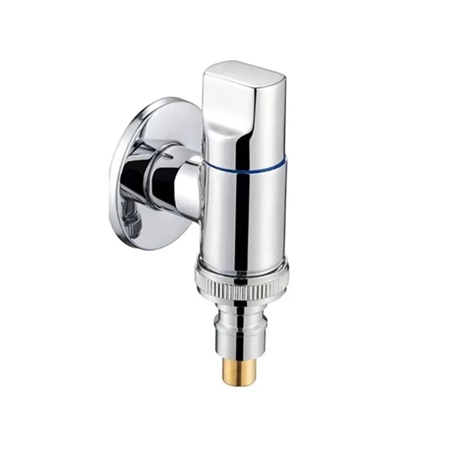 Dymkie Silver Washing Machine Faucet Brass Water Stop Quick Opening Angle Wall Mounted G1/2 Clip Triangle(Silver)
