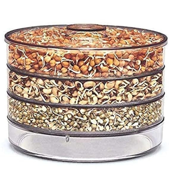 Tachobi Sprouts Maker Box Stackable 4-Tier Sprouting Set for Organic Home Making Fresh Sprouts Beans for Living Healthy Life Sprout Maker Organic Sprouts Maker, Easy Sprouting,(Transparent)-image-17