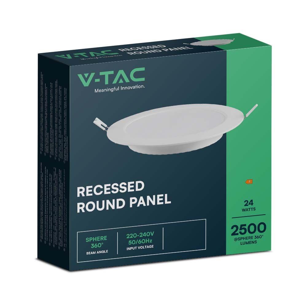 V-Tac Weiß Downlight Recessed Round 61024 24W 3000K