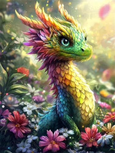 Peinture par numéros adulte dragon 70x100cm grand format sans châssis moderne pour salon
