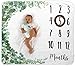 Baby Monthly Milestone Blanket | Includes Wooden Wreath and Pacifier Clip | 1 to 12 Months | Premium Extra Soft Fleece | Best Photography Backdrop Prop for Newborn Boy & Girl