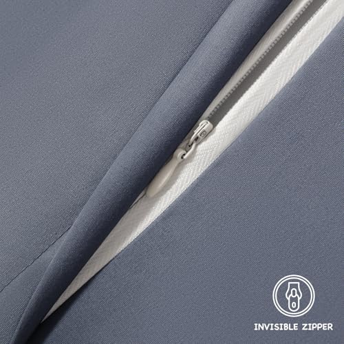 Image of EXQ Home Toddler Pillowcases Zippered 13x18 Travel Pillow Case Set of 2, Small Pillow Case Fits Baby Pillow Sized 12x16, 13x18, Kids Pillowcases 2 Pack Machine Washable (Blue Grey)