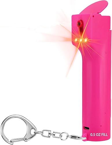 Miniatura 1 de Juego de rociadores de botella de pimienta con alarma de seguridad personal 3 en 1 para mujer, sirena de 130 dB y luces estroboscópicas que protegen