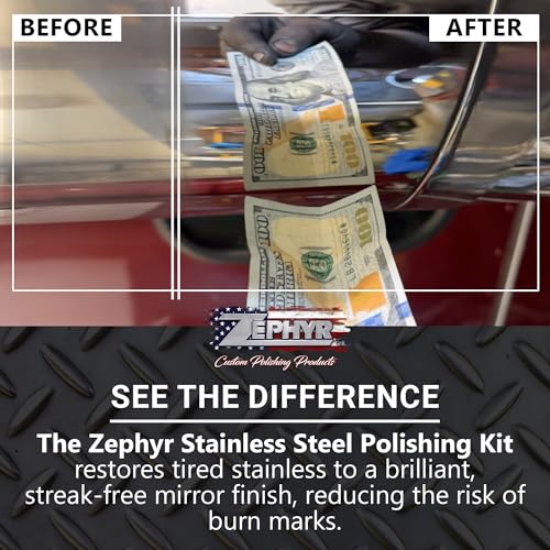 Image of Zephyr - Stainless Steel Polishing Kit with Buffing Wheels, Polishing Compounds & Metal Polish - for Deck Plates, Air Breathers, Stainless Trim, Flatwork, & More