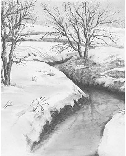 Royal & Langnickel 9 x 11 inch Winter Creek Pre-Printed Sketching Made Easy Drawing Set