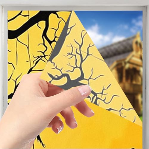 Image of Nuxovilar Halloween Witch Spider Bat Pattern Window Film 17.5x39.3 PVC