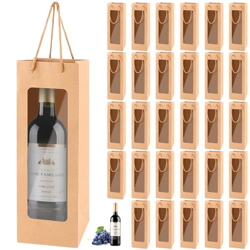 Sac bouteille vin kraft solide anti déchirure avec poignée renforcée
