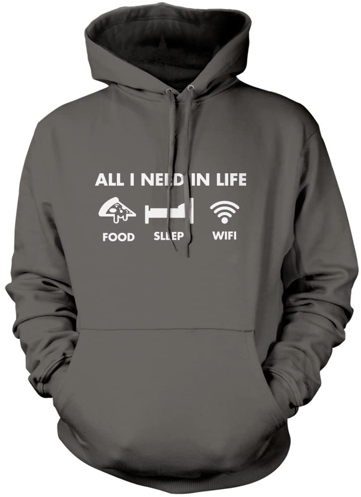 All I Need In My Life FOOD SLEEP WIFI Hoodie Kids And Mens Funny Hoodie - Foto 2