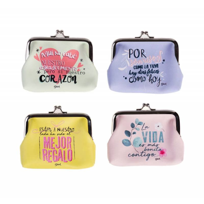 Vasara MONEDERO FRASES POSITIVAS - Detalles de Boda, bodas originales prácticos mujeres Monederos Carteras Cumpleaños Comuniones
