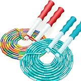 YongnKids Jump Rope for Kids Women Adults - 2 Pack Adjustable Lenght Colorful Soft Beaded Skipping...