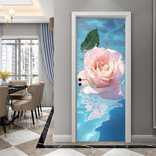 Sticker de porte bleu effet eau 47,5x215cm déco maison - 4
