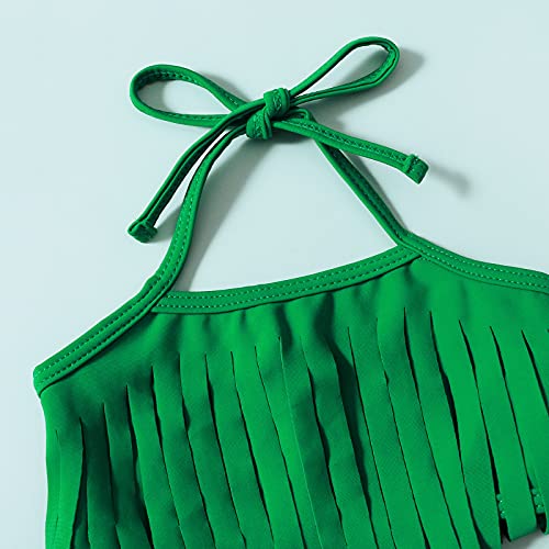 Infant Baby Girl Bikini Swimsuit Toddler Bathing Suit Tassels Pineapple Bowknot Swimwear Summer Outfits Set (Green, 12-18 Months) #TOP2
