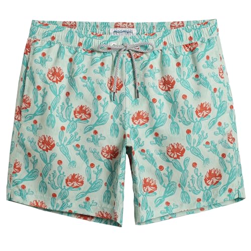 Image of maamgic Mens Slim Fit Swim Shorts Swim Trunks 7 inch Quick Dry Mens Bathing Suits with Mesh Lining