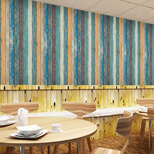 Image of Oren Empower Self Adhesive Multicolor Stripe Pattern Wallpaper | Peel & Stick PVC Vinyl Waterproof Decorative Wall Covering for Bedroom, Living Room, Dining Hall and Master Room (45 x 330cm)