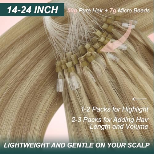 Image of Easyouth Micro Bead Hair Extensions Highlight, Length-Adding Hair Extension