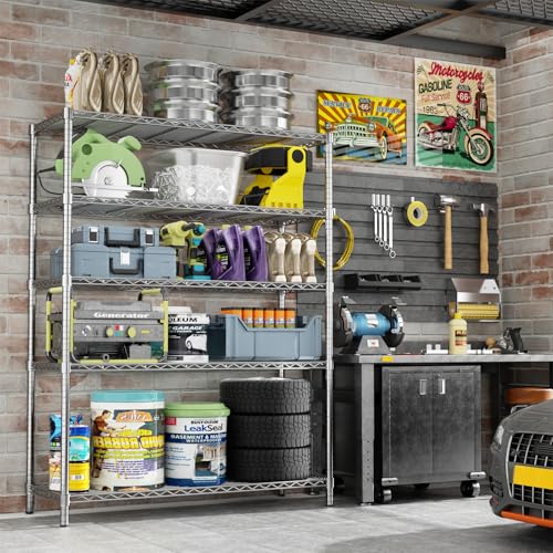Image of ROOMTEC 5-Tier Wire Shelving Unit,45 inch W*20 inch D*72 inch H,Max Load 2000LBS