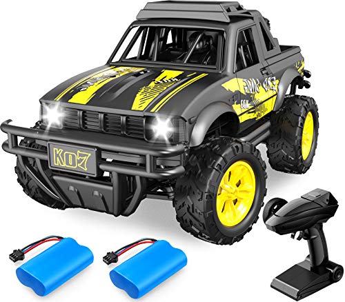 Remote Control Car Truck 1:16 Scale RC Cars Jeep 4WD 25 Km/h All Terrains Electric Toys Crawler Monstertruck with 2X Rechargeable Batteries for Boys Kids Adults